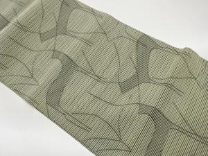 絽綴れ抽象鹿模様織出し名古屋帯